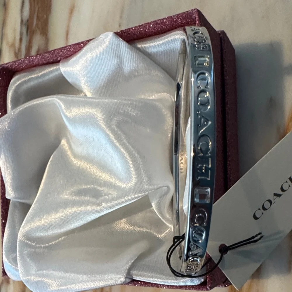 Coach Silver Logo Bangle - Picture 4 of 6